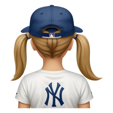 New york yankees hat tan skin girl hair back sticker