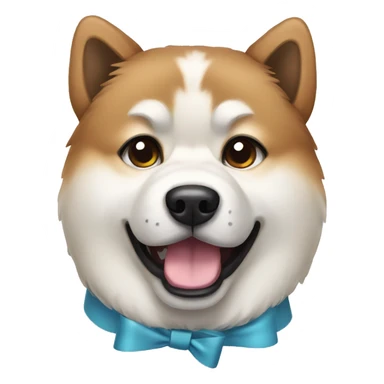 Akita inu wearing bow sticker