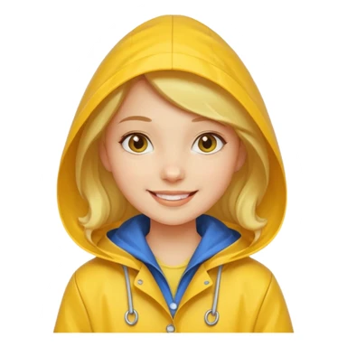 Girl in a yellow rain coat sticker