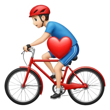 a heart riding a bicycle sticker