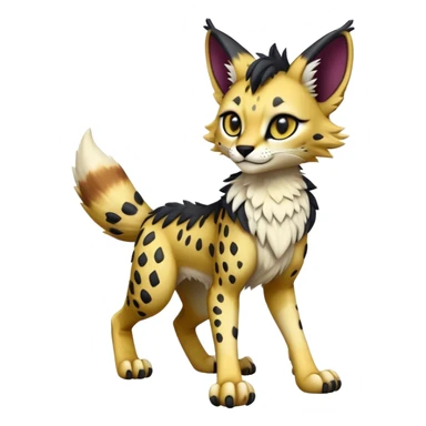 Epic Cute Dark Sergal-Serval-Vernid full body sticker