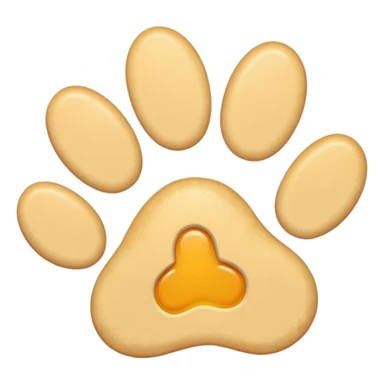 a very light pale pastel orangey yellow pawprint sticker