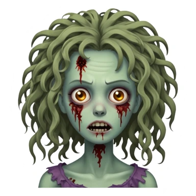 Mulher zumbi com pés escura ferimentos e um cabelo crespo sticker