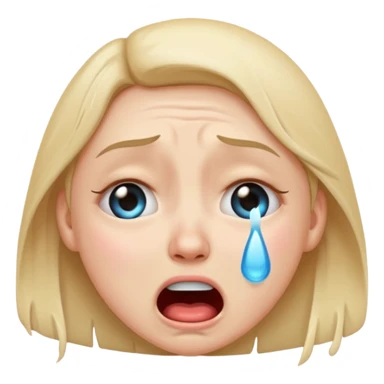 crazy and crying face emoji, wild expression, tears streaming, exaggerated features sticker