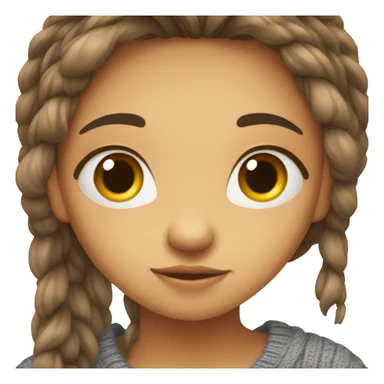 Shy girl hiding sticker