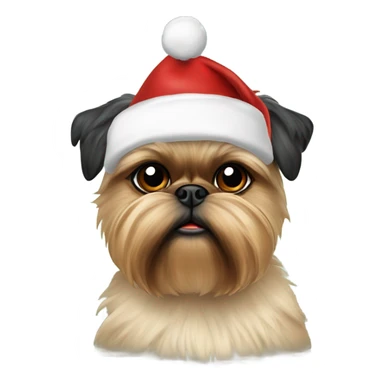 brussels Griffon Christmas hat  sticker
