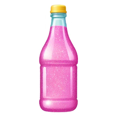 Pink soda bottle with glitter sticker