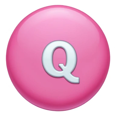 alphabet 'Q'. pink sticker