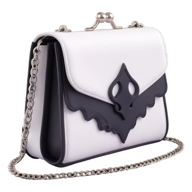 Back white gothic purse without background sticker