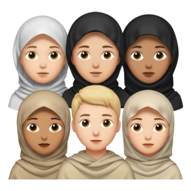 1 man not veiled with short hair and 4 veiled women sticker