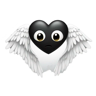 black heart with angel wings sticker