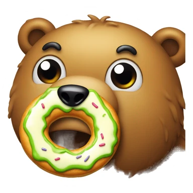 Ours qui mange un donut sticker