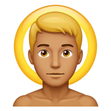 A man with no shirt and oura surrounding him like goku sticker