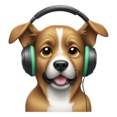 Dog with headphones  sticker