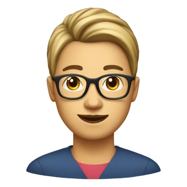 phisical education teacher whith a big nose and short hair in the sides and whith a bun at the top  sticker