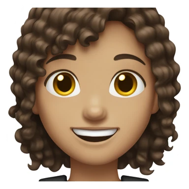 Girl with brown hair black onyx smiling and braces  sticker