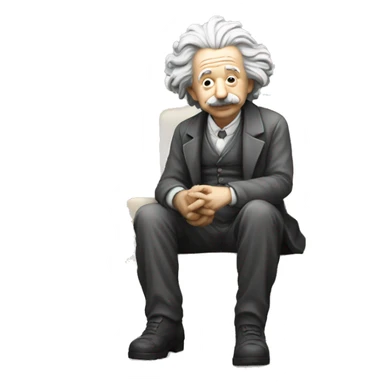 sitting philosopher-statue as albert einstein and blessing sticker