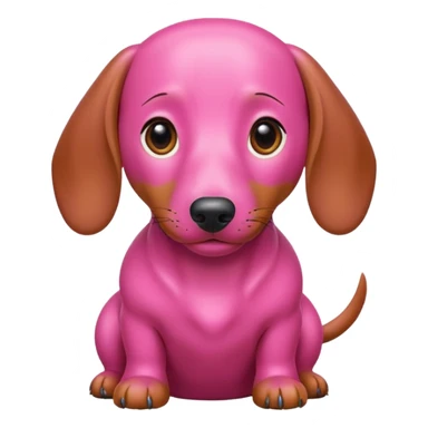 Perro salchicha completamente color rosa sticker