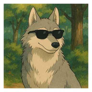 wolf wearing sunglasses sticker