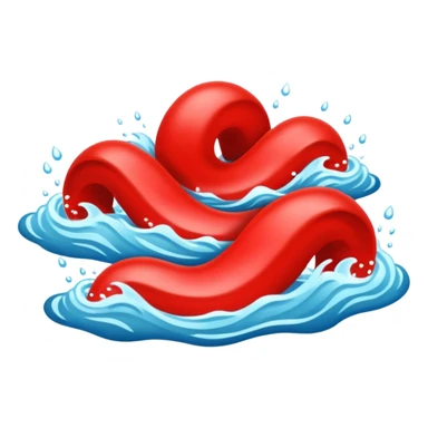 river flowing, river water red sticker