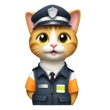 Cat directing traffic sticker