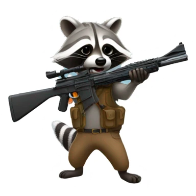 Raccoon with a gun sticker
