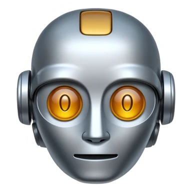 A robot shaped emoji for labeling AI generated content as AI generated. In place of the face, there should be the text A.I. sticker