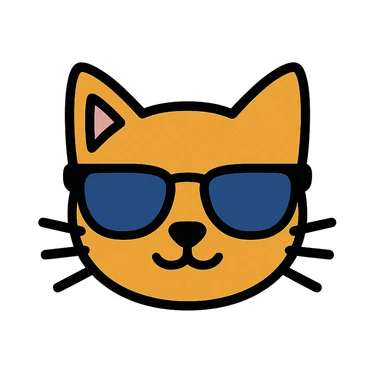 cat wearing sunglasses color icon sticker