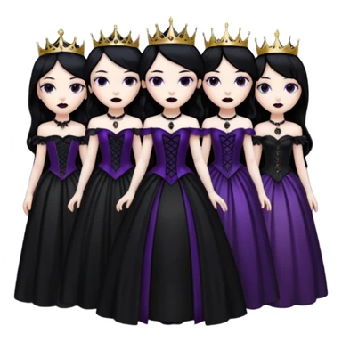 black haired goth princesses sticker