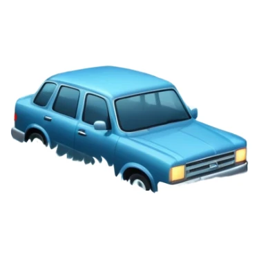 showing a flood disaster scene with strong water waves overflowing streets, partially submerged houses and cars, dark cloudy sky sticker