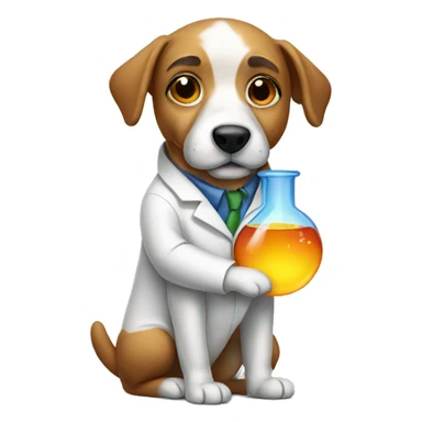 Dog doing chemistry sticker