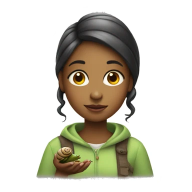 a girl with a snail sticker