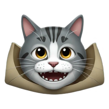 jaws movie poster but change it to a cat sticker