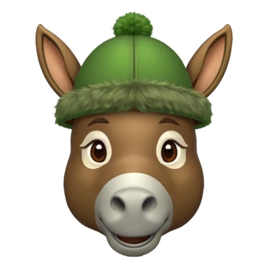 donkey with green hat sticker