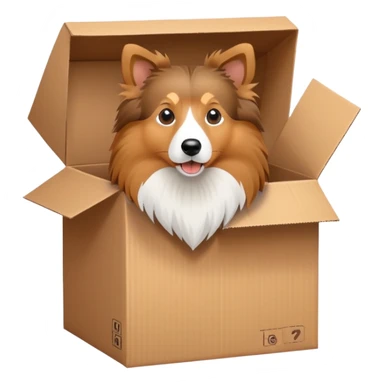 Shetland sheepdog in a box sticker