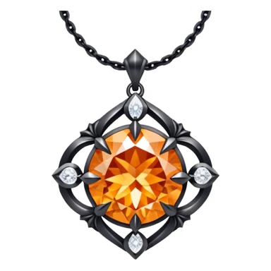 fantasy magic orange necklace diamond sticker