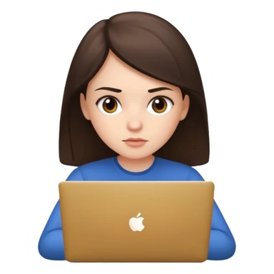white brunette girl using laptop sticker