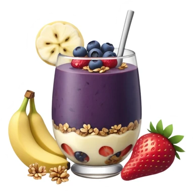 Vaso con açai, que lleve granola plátano arándanos y frutillas sticker