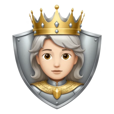 Create a Shield / Crown that represents confidence a brave and proud facial expression not a boy or girl sticker