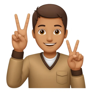 memoji face iphone: men, a solo hiker with happy face and a piece handsign sticker