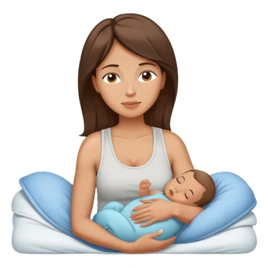 Light brunette fit mom making baby boy go to sleep sticker