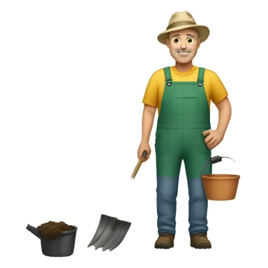 middle aged man gardener sticker