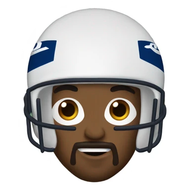 Black man with goatee & low cut beard eating a chocolate chip muffin wearing a Colts football helmet  sticker