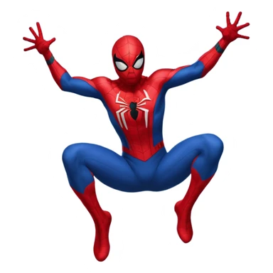 spider man flying in the city throwing web sticker