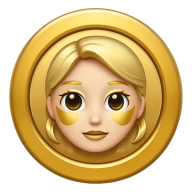 female gender symbol with metallic gold look classic emoji style sticker
