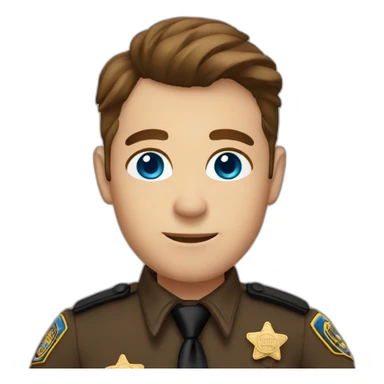Deputy sheriff with Brown hair and blue eyes sticker