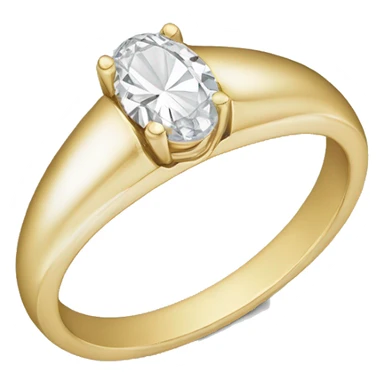 gold wedding band with big oval diamond  sticker