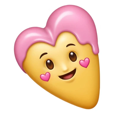 Diseña un emoji de un remolino (swirl) de mantequilla corporal, de textura muy suave y cremosa, con un pequeño corazón de color rosa brillante en la punta. Enfoque en la textura y el cuidado. sticker