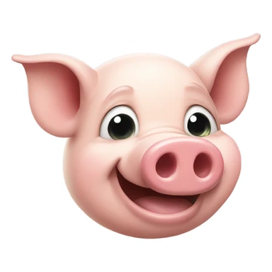 mischievous smirk on pig sticker