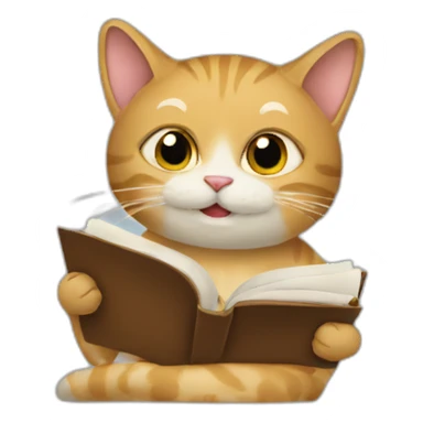 cat writting a report sticker